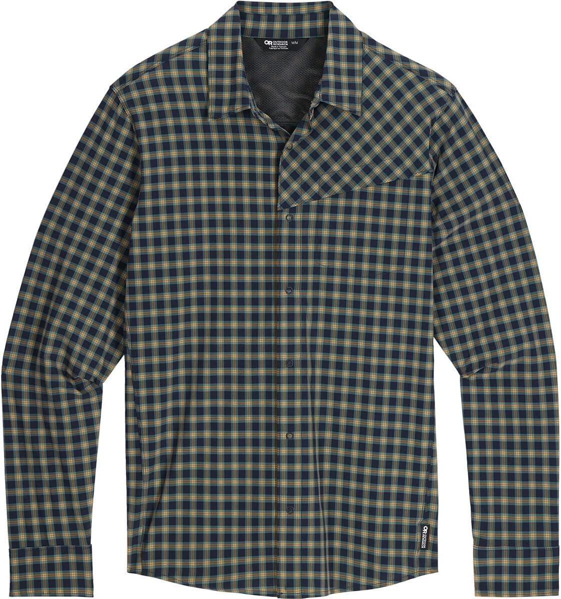 imageMens Astroman Long Sleeve Sun ShirtGold Nebula Plaid