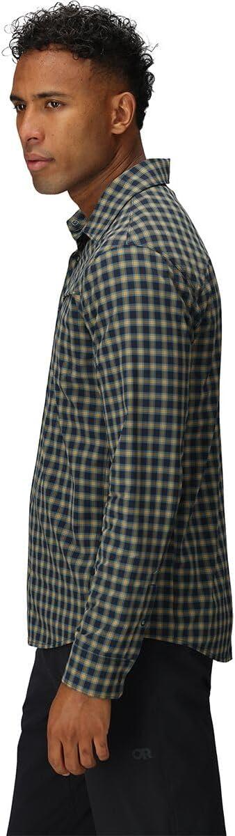 imageMens Astroman Long Sleeve Sun ShirtGold Nebula Plaid