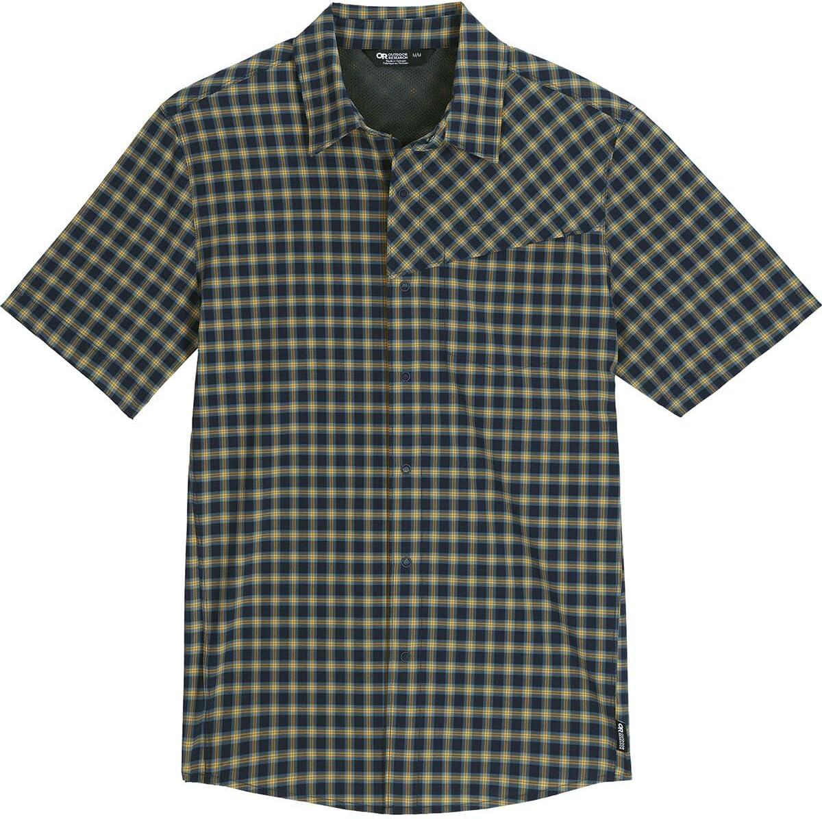 imageMens Astroman Short Sleeve Sun ShirtGold Nebula Plaid