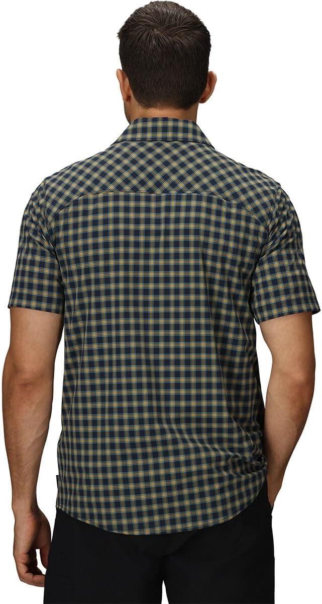 imageMens Astroman Short Sleeve Sun ShirtGold Nebula Plaid