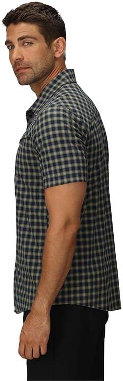 imageMens Astroman Short Sleeve Sun ShirtGold Nebula Plaid