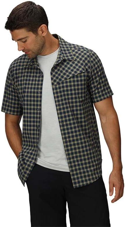 imageMens Astroman Short Sleeve Sun ShirtGold Nebula Plaid