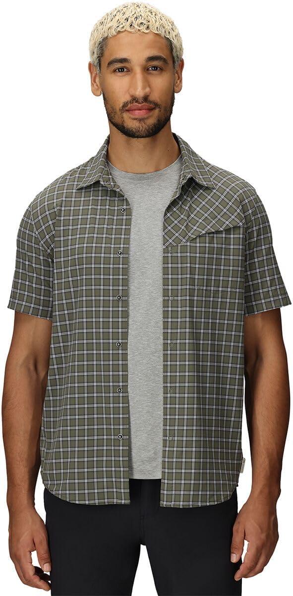 imageMens Astroman Short Sleeve Sun ShirtRanger Green Plaid