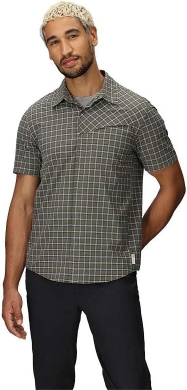 imageMens Astroman Short Sleeve Sun ShirtRanger Green Plaid