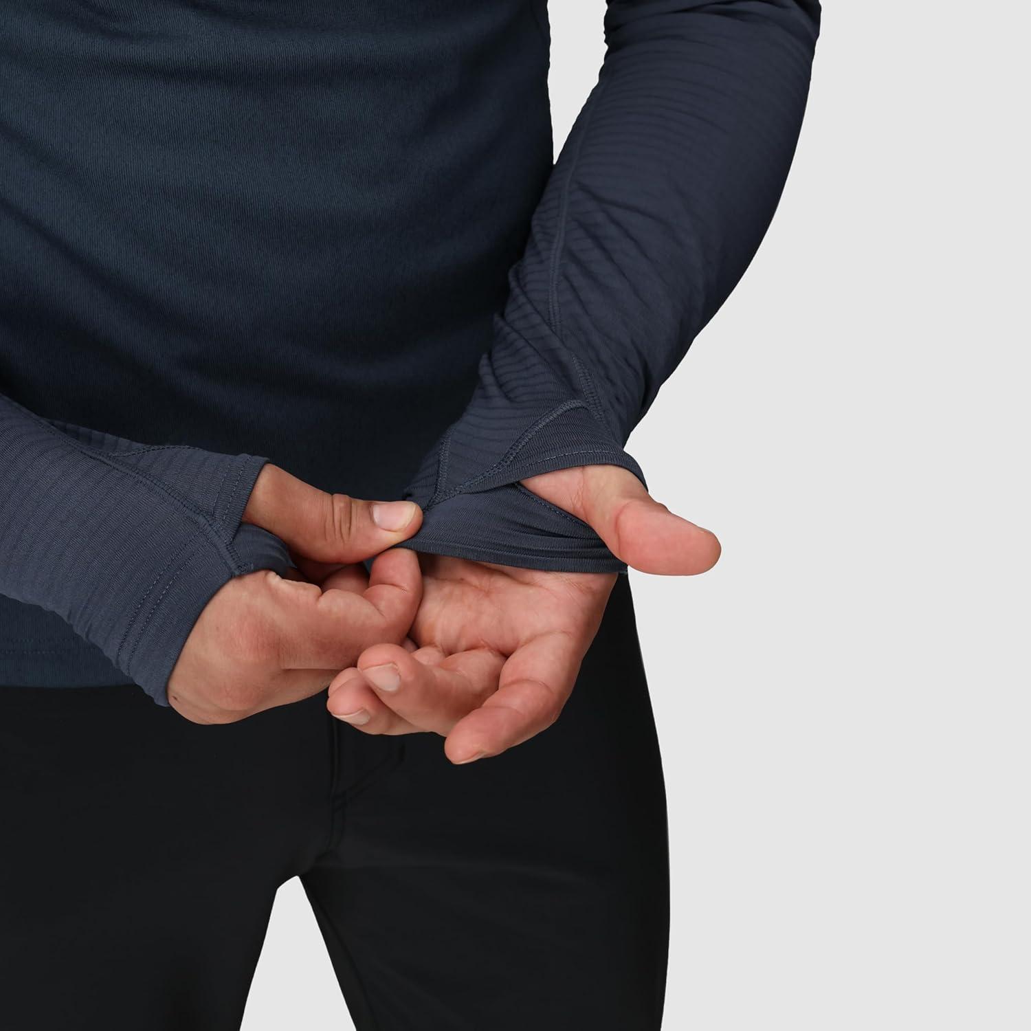 imageOutdoor Research Mens Deviator Fleece Half Zip Temperature Regulating Fabric Moisture Wicking UPF 30Atlantic