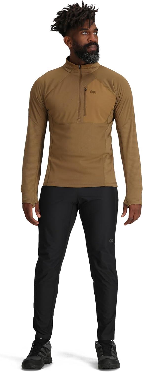 imageOutdoor Research Mens Deviator Fleece Half Zip Temperature Regulating Fabric Moisture Wicking UPF 30Coyote