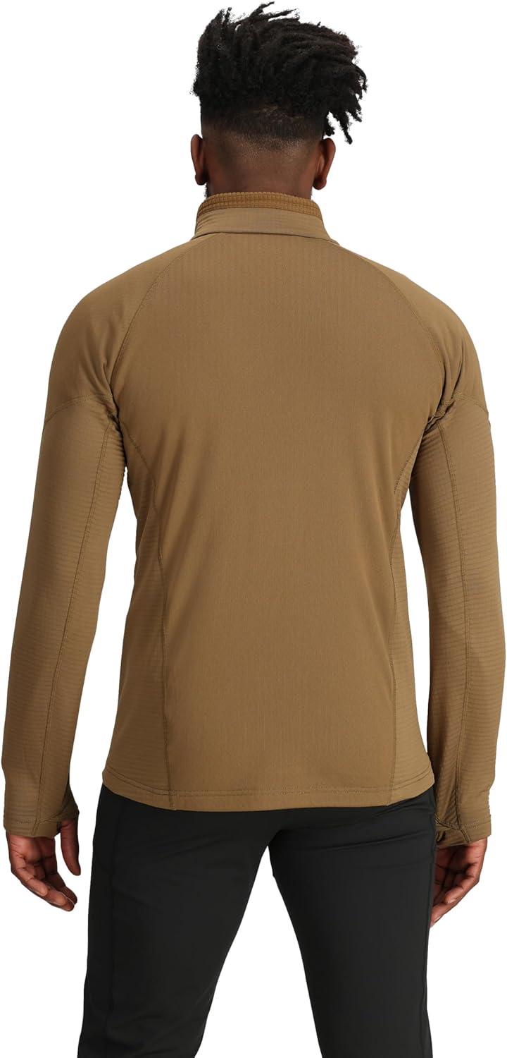 imageOutdoor Research Mens Deviator Fleece Half Zip Temperature Regulating Fabric Moisture Wicking UPF 30Coyote