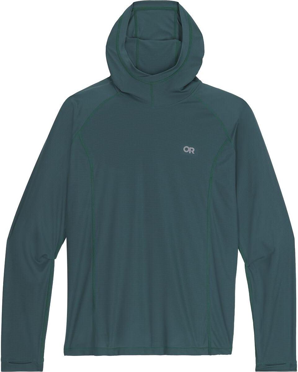 imageOutdoor Research Mens Echo Hoodie Lightweight UPF 15 Sun Shirt MoistureWicking Odor Control BreathableDouglas Fir