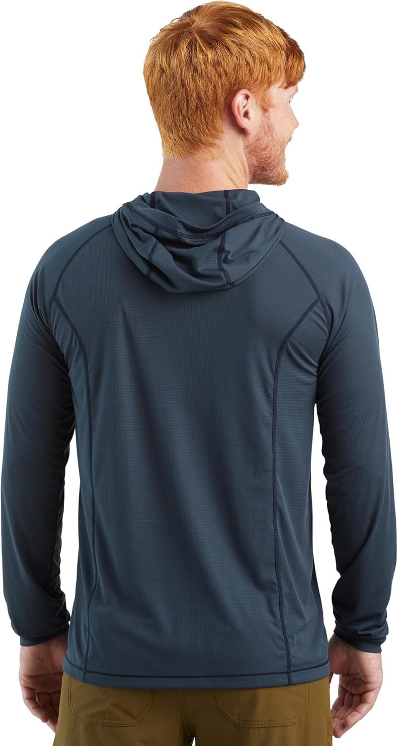 imageOutdoor Research Mens Echo Hoodie Lightweight UPF 15 Sun Shirt MoistureWicking Odor Control BreathableNaval Blue