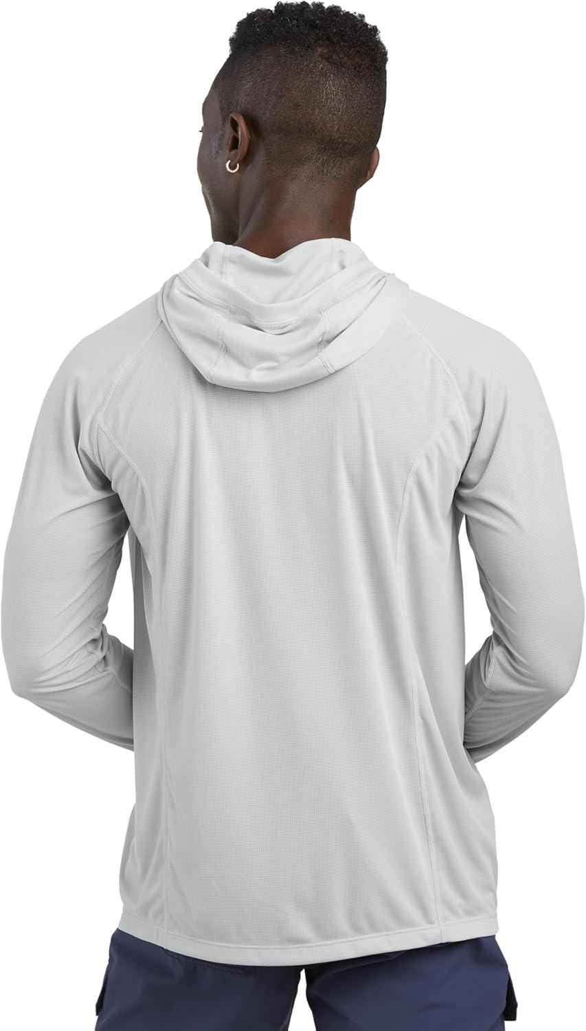 imageOutdoor Research Mens Echo Hoodie Lightweight UPF 15 Sun Shirt MoistureWicking Odor Control BreathablePebble