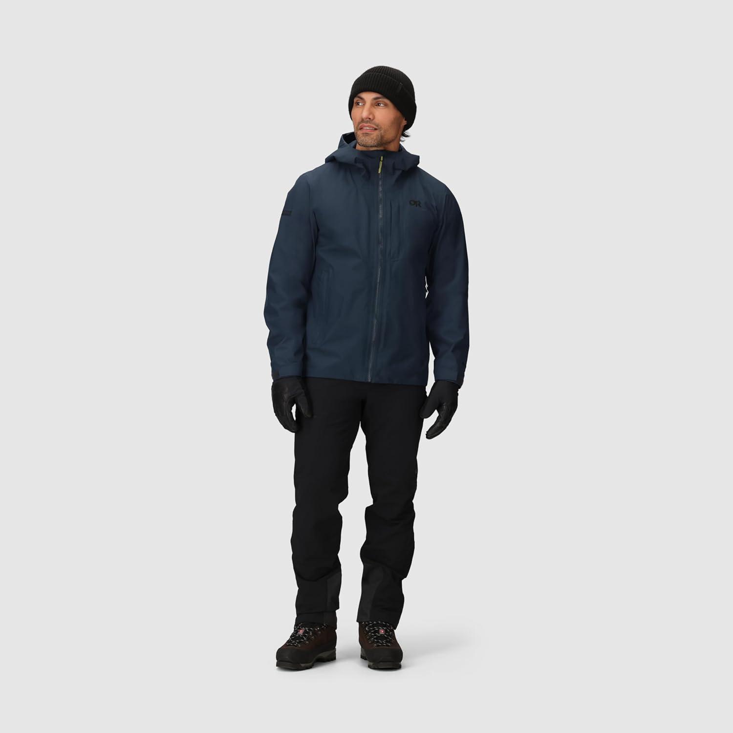 imageOutdoor Research Mens Grandridge GoreTex Jacket Waterproof Windproof Hooded Standard FitAtlantic