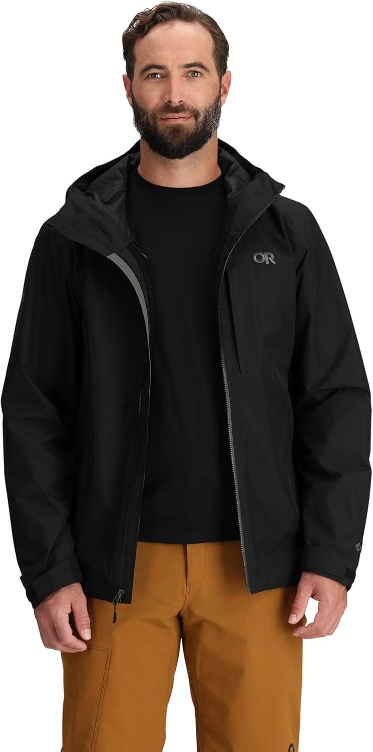 imageOutdoor Research Mens Grandridge GoreTex Jacket Waterproof Windproof Hooded Standard FitBlack