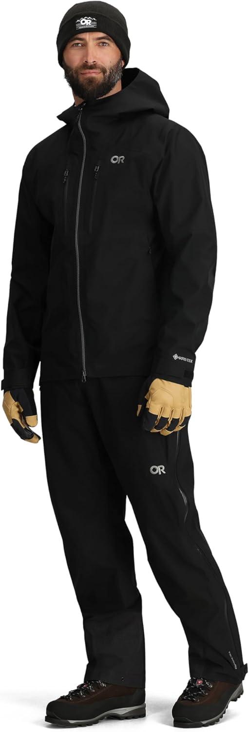 imageOutdoor Research Mens Headwall GoreTex 3L Jacket Waterproof Windproof Helmet Compatible Hood Standard FitBlack
