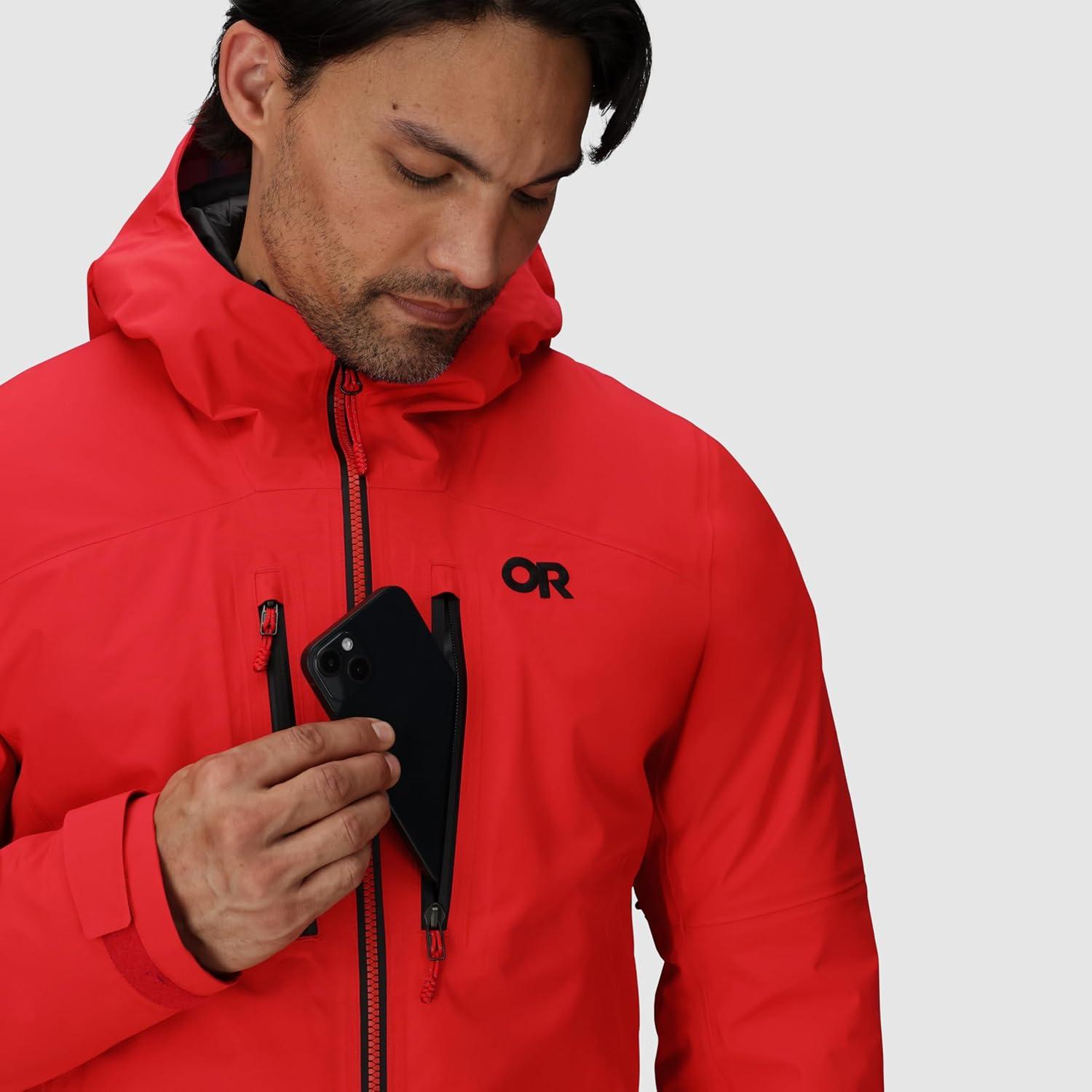 imageOutdoor Research Mens Headwall GoreTex 3L Jacket Waterproof Windproof Helmet Compatible Hood Standard FitLingonberry