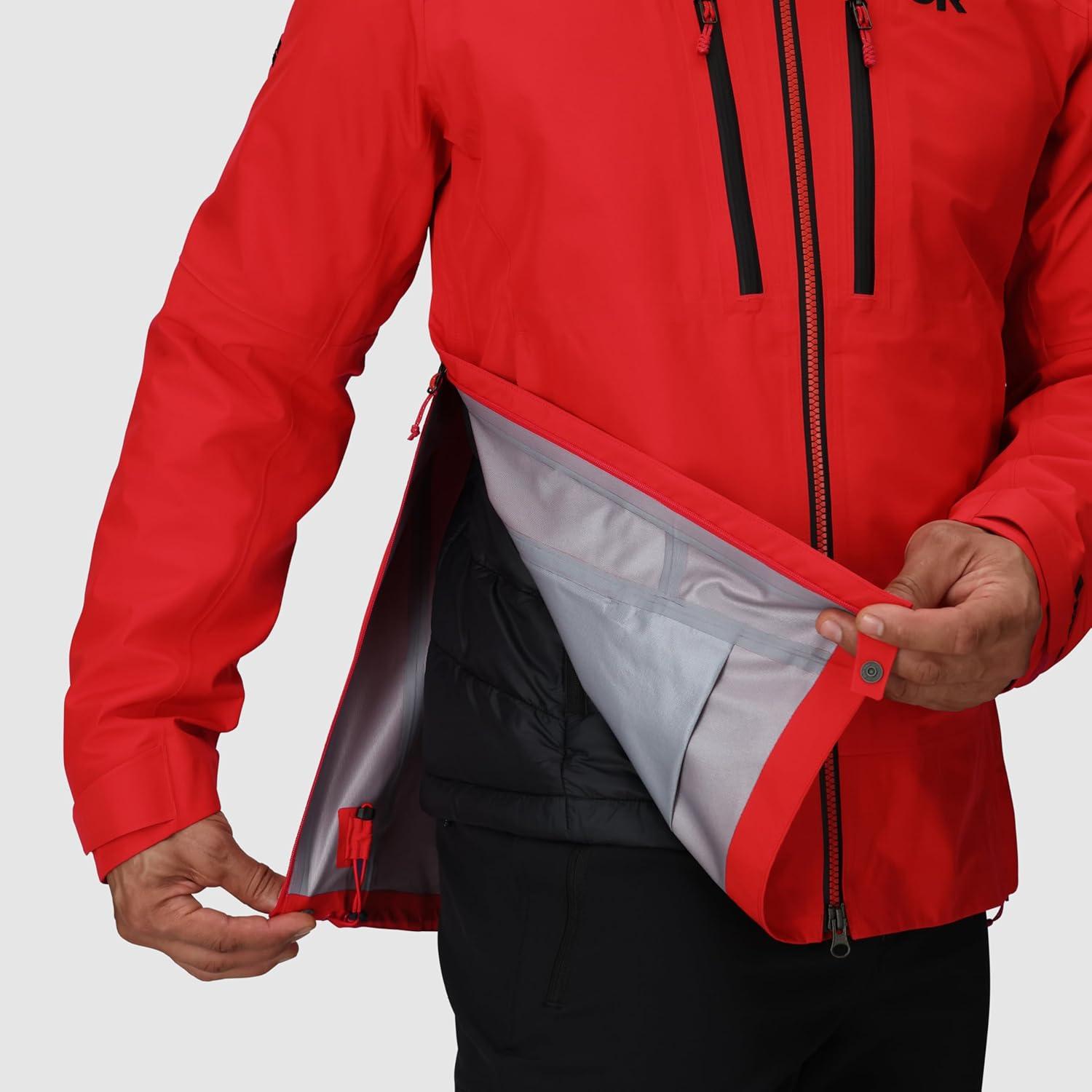 imageOutdoor Research Mens Headwall GoreTex 3L Jacket Waterproof Windproof Helmet Compatible Hood Standard FitLingonberry