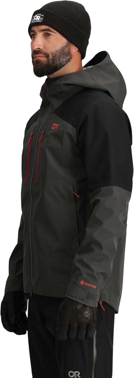 imageOutdoor Research Mens Headwall GoreTex 3L Jacket Waterproof Windproof Helmet Compatible Hood Standard FitStormBlack