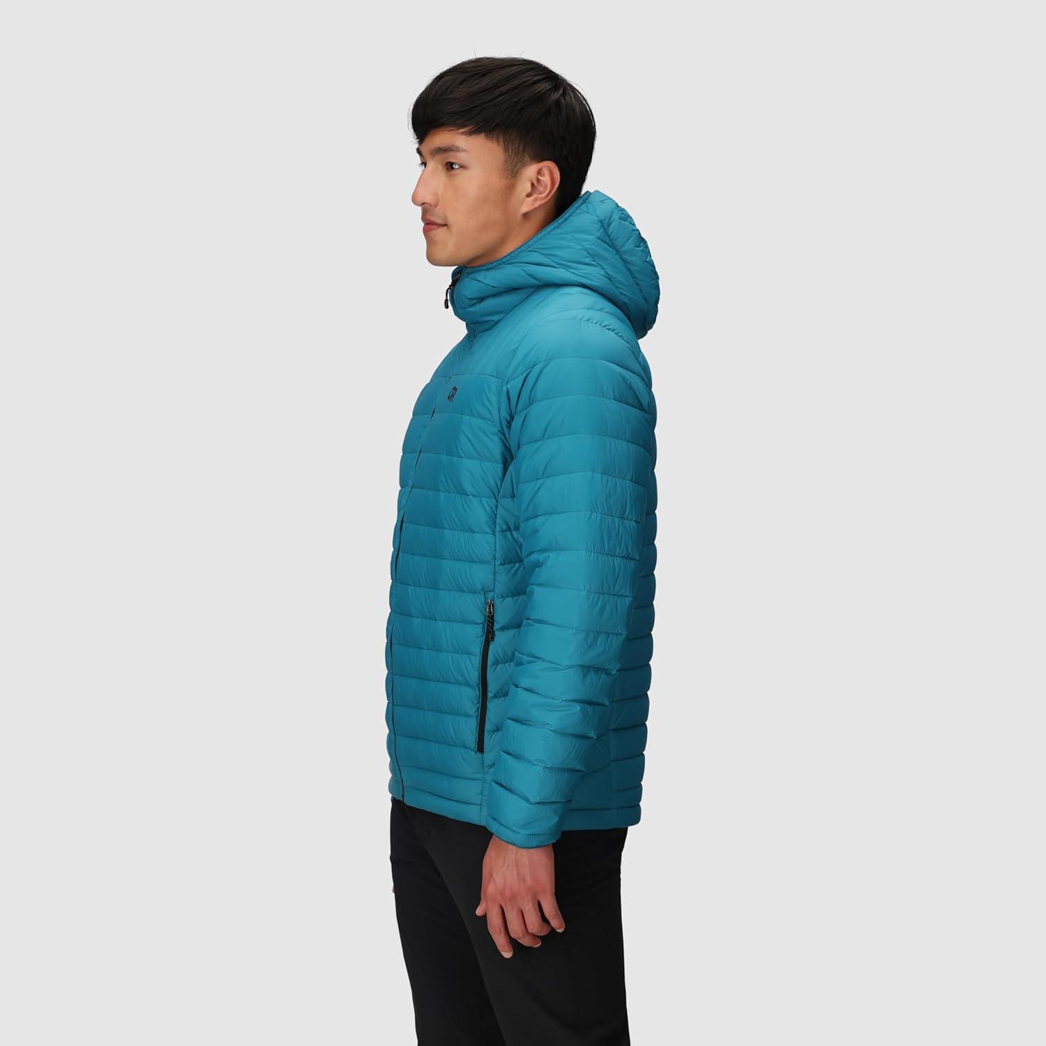 imageOutdoor Research Mens Transcendent Down Hoodie Jacket Water ampamp Wind Resistant Insulated Lightweight Standard FitAurora