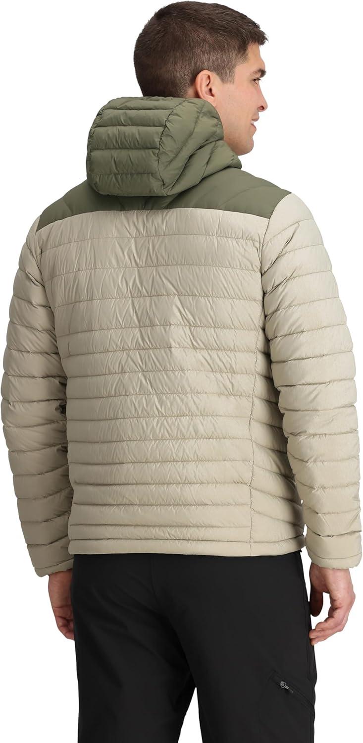 imageOutdoor Research Mens Transcendent Down Hoodie Jacket Water ampamp Wind Resistant Insulated Lightweight Standard FitPro KhakiRanger Green
