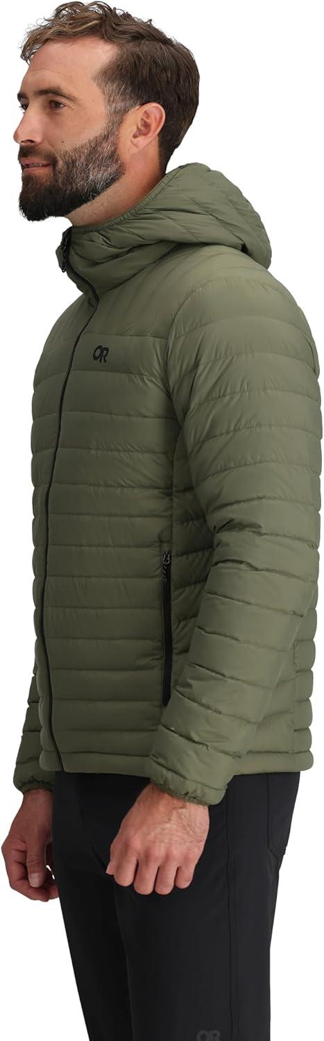 imageOutdoor Research Mens Transcendent Down Hoodie Jacket Water ampamp Wind Resistant Insulated Lightweight Standard FitRanger Green