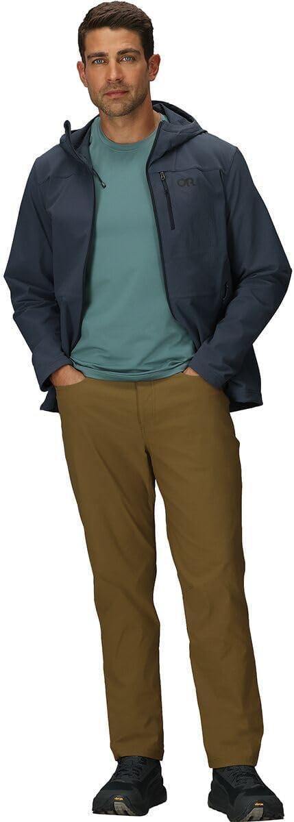 imageOutdoor Research Mens Ultima Softshell Hoodie Wind ampamp Water Resistant Abrasion Resistant Zippered Pockets UPF 50Atlantic