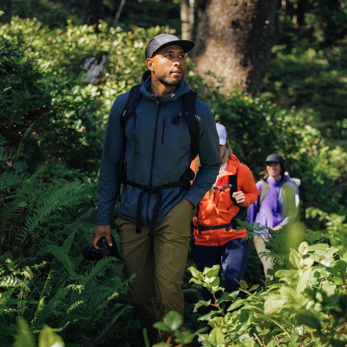 imageOutdoor Research Mens Ultima Softshell Hoodie Wind ampamp Water Resistant Abrasion Resistant Zippered Pockets UPF 50Atlantic