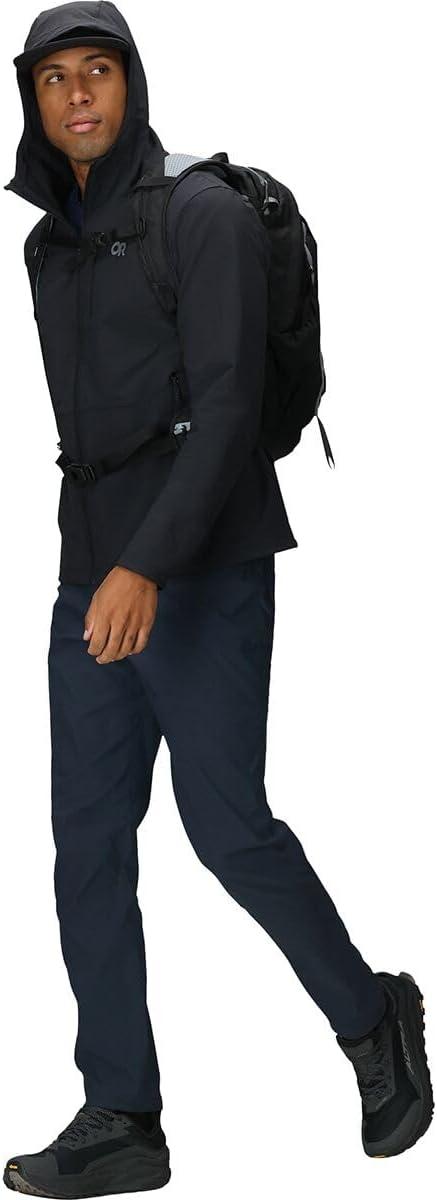 imageOutdoor Research Mens Ultima Softshell Hoodie Wind ampamp Water Resistant Abrasion Resistant Zippered Pockets UPF 50Black