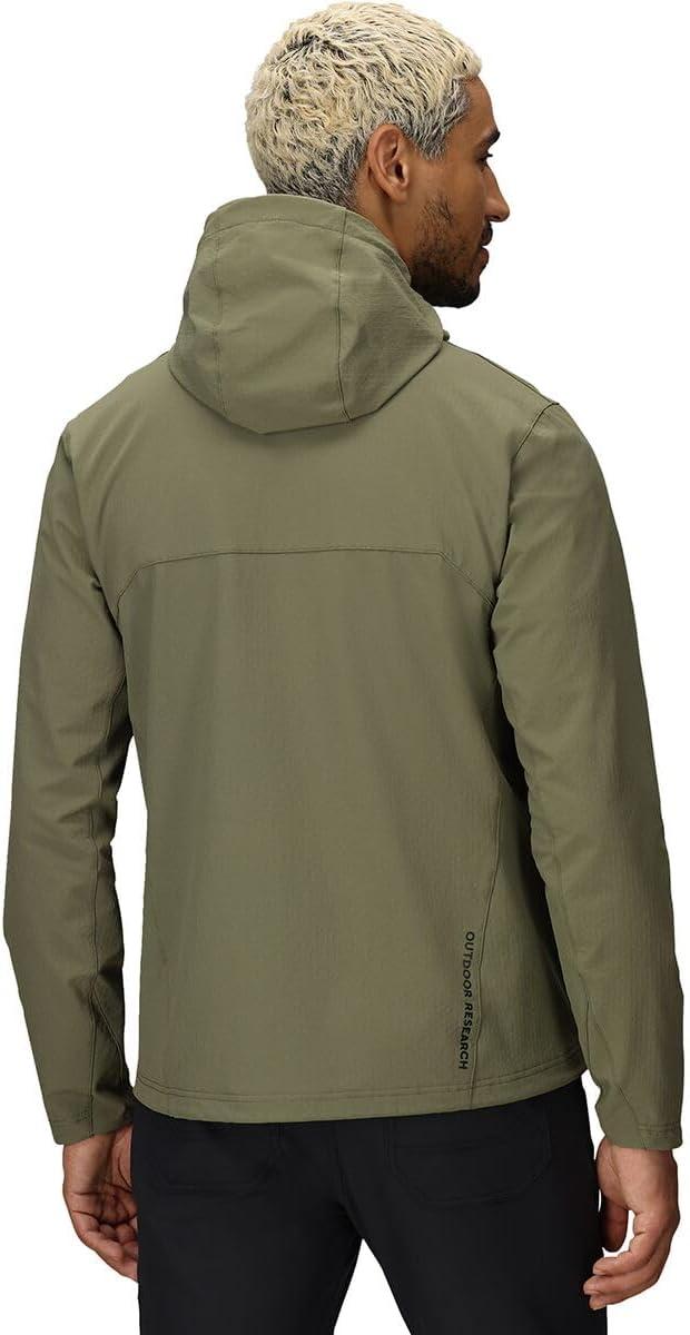 imageOutdoor Research Mens Ultima Softshell Hoodie Wind ampamp Water Resistant Abrasion Resistant Zippered Pockets UPF 50Ranger Green