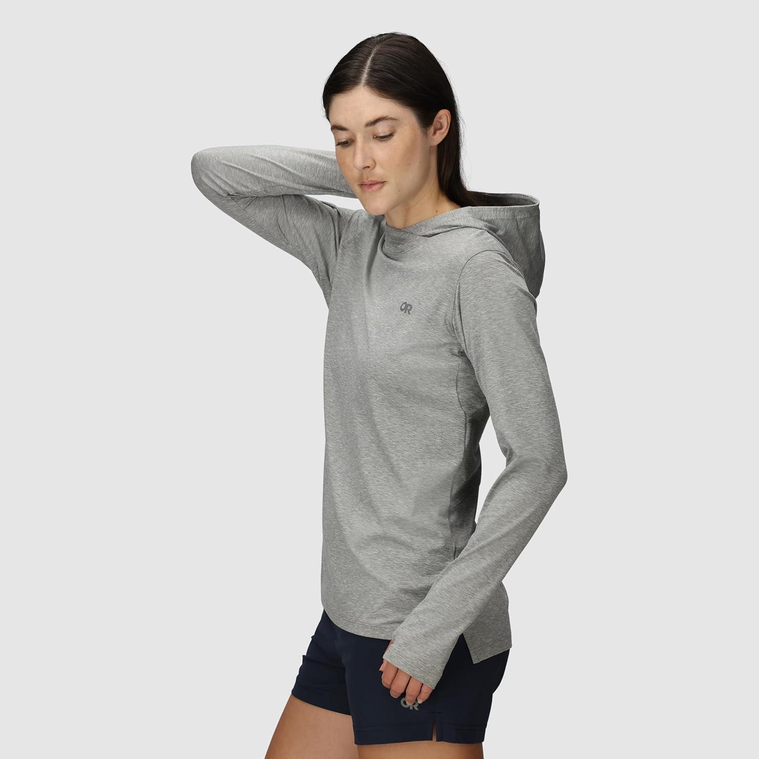 imageOutdoor Research Womens ActiveIce Spectrum Sun Hoodie SelfCooling Fabric Quick Drying Moisture Wicking UPF 50Grey Heather
