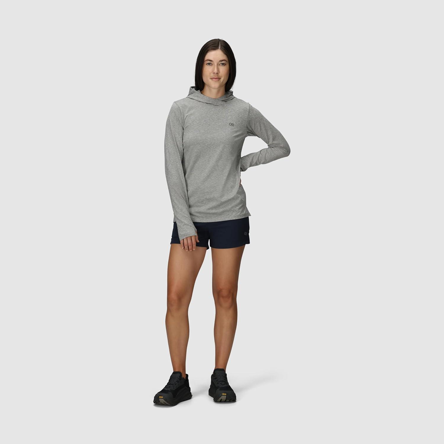 imageOutdoor Research Womens ActiveIce Spectrum Sun Hoodie SelfCooling Fabric Quick Drying Moisture Wicking UPF 50Grey Heather