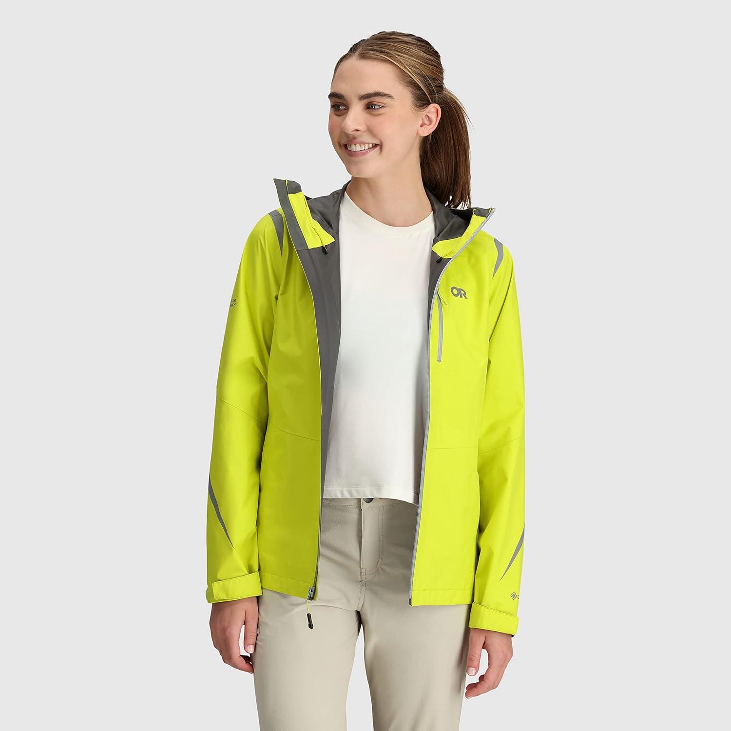 imageOutdoor Research Womens Aspire II Jacket Water ampamp Windproof Outdoor JacketSulphur Reflective