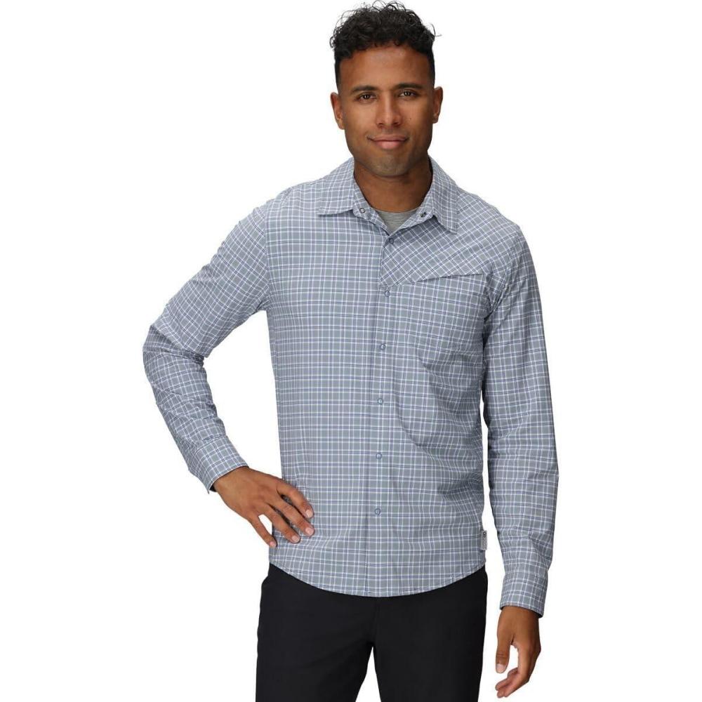 imageMens Astroman Long Sleeve Sun ShirtGalactic Plaid