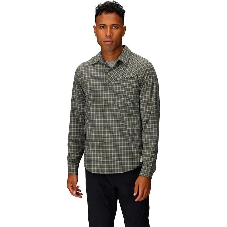 imageMens Astroman Long Sleeve Sun ShirtRanger Green Plaid