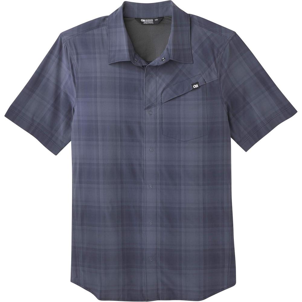 imageMens Astroman Short Sleeve Sun ShirtNaval Blue Plaid