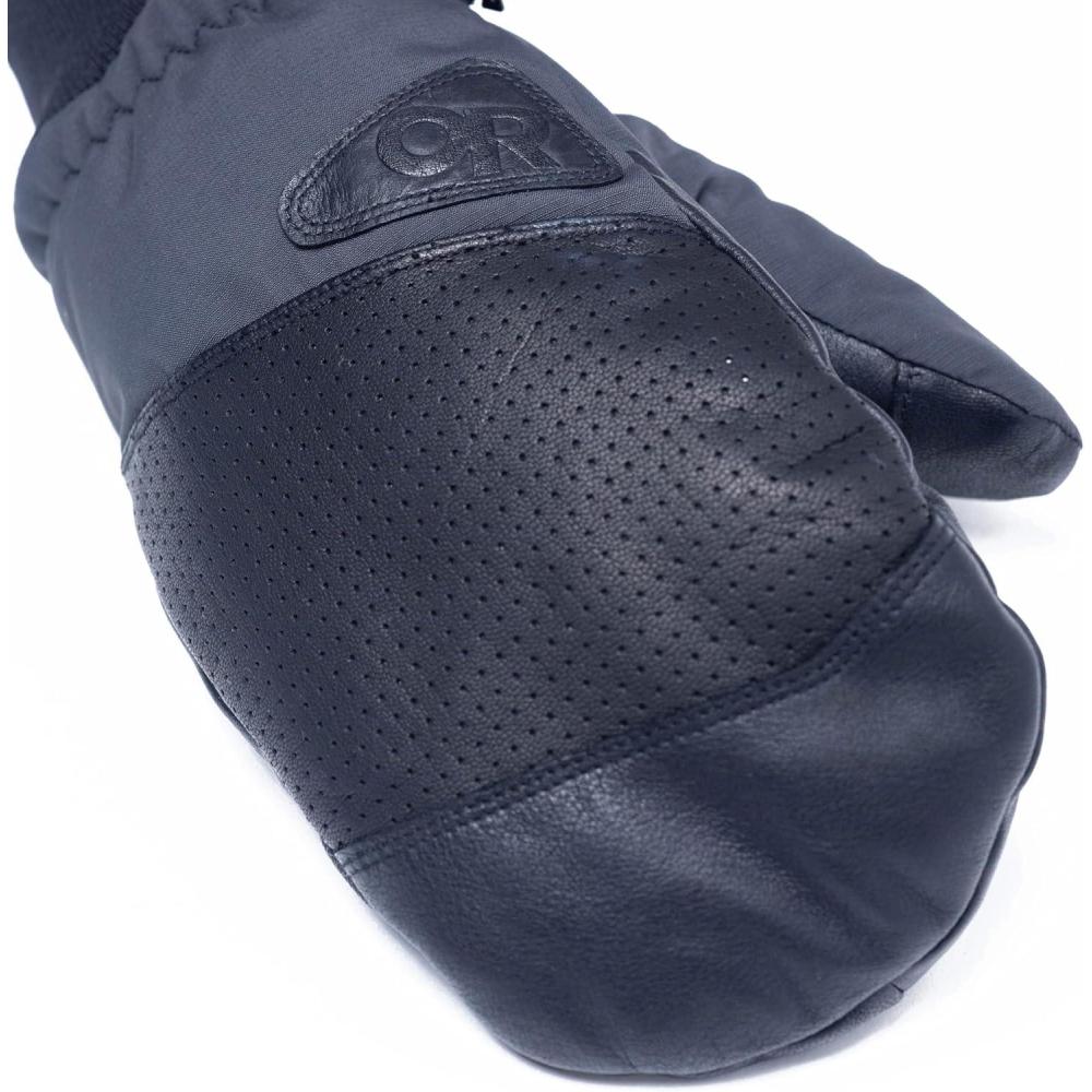 imageOUTDOOR RESEARCH Snowcrew Leather Mitts  Waterproof Windproof Breathable Touchscreen Compatible Leather ThumbBlack