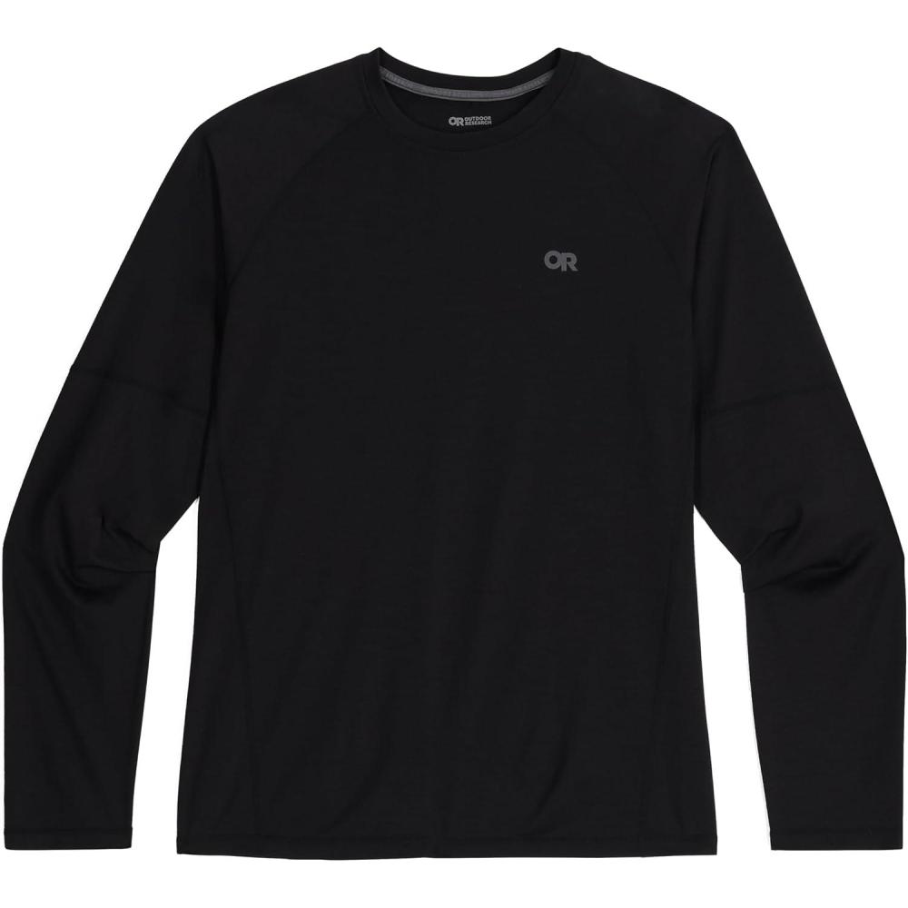 imageOutdoor Research Mens Alpine Onset Merino Wool 150 Crew  Breathable Moisture Wicking Quick Drying UPF 30Black