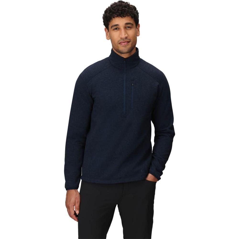 imageOutdoor Research Mens Crescent Fleece Half Zip  Merino Wool Jacket Moisture Wicking Fabric MidweightDark Navy
