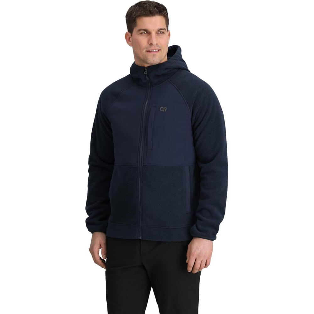 imageOutdoor Research Mens OR Polartec 200 Hoodie  Fleece Insulated Quick Drying Moisture Wicking UPF 30 Standard FitDark Navy Heather