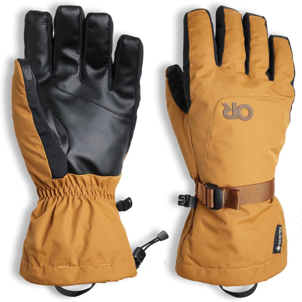 imageOutdoor Research Mens Revolution GORETEX Gloves Etip Ski Gloves Waterproof ampamp Windproof InsulatedBronze