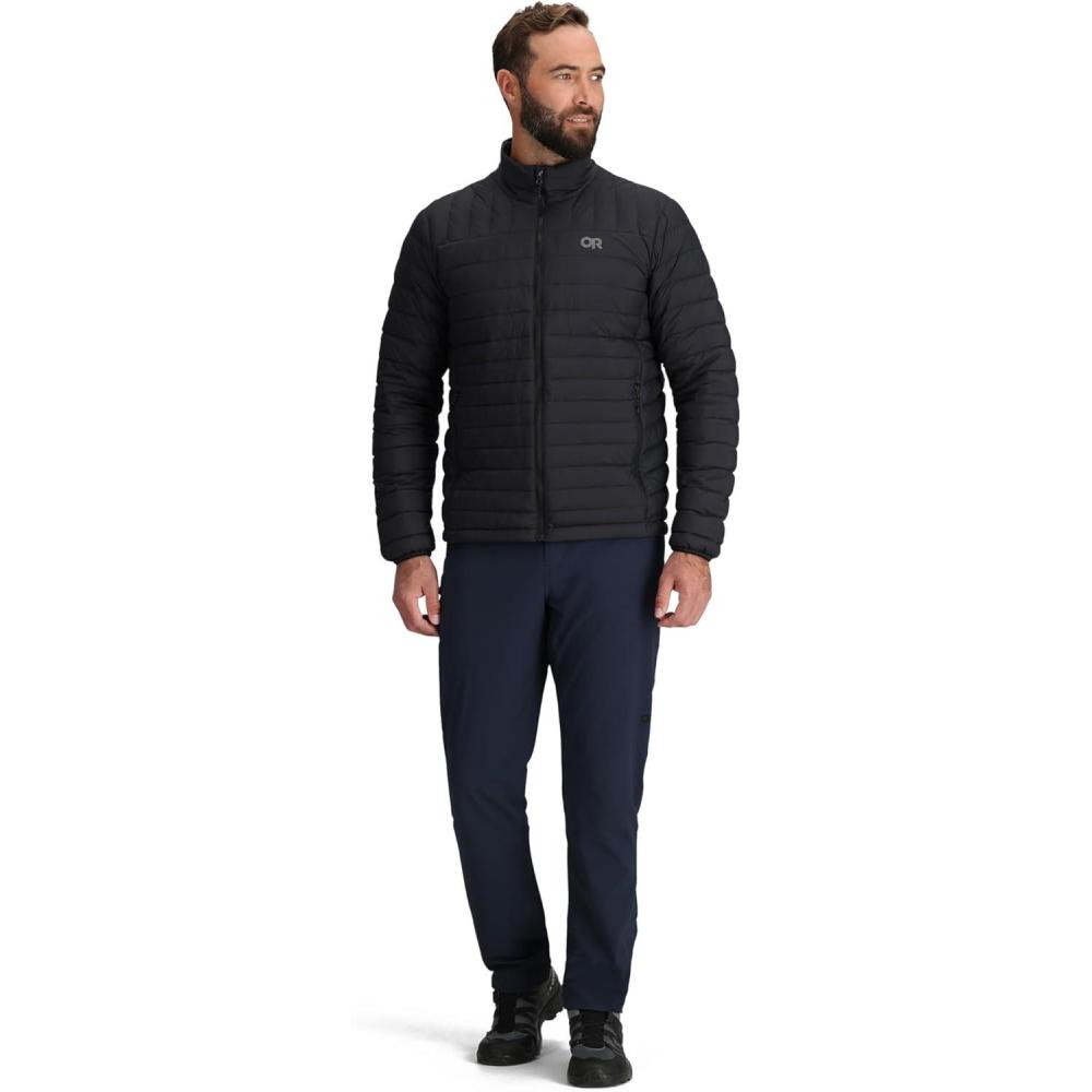 imageOutdoor Research Mens Transcendent Down Jacket  Water ampamp Wind Resistant Insulated Lightweight Standard FitBlack