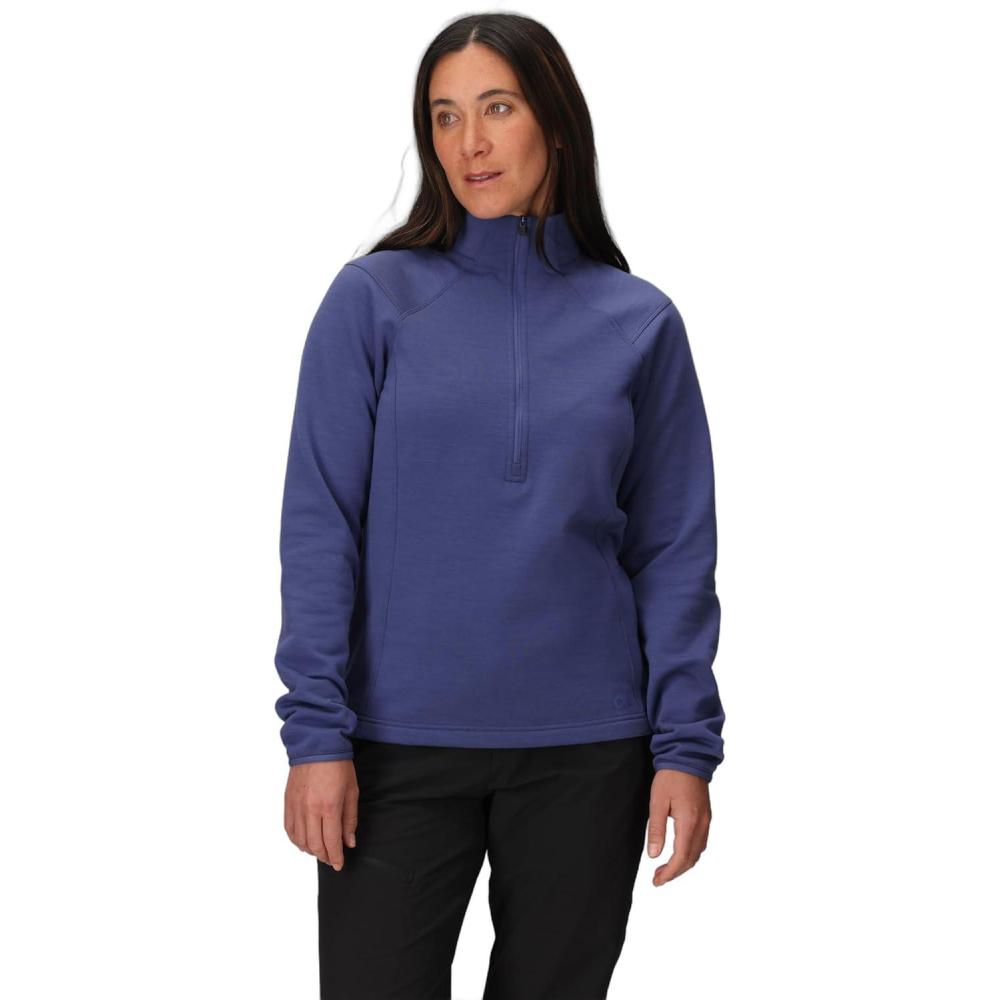 imageOutdoor Research Womens Crescent Fleece Half Zip Merino Wool Jacket Moisture Wicking Fabric MidweightGalactic
