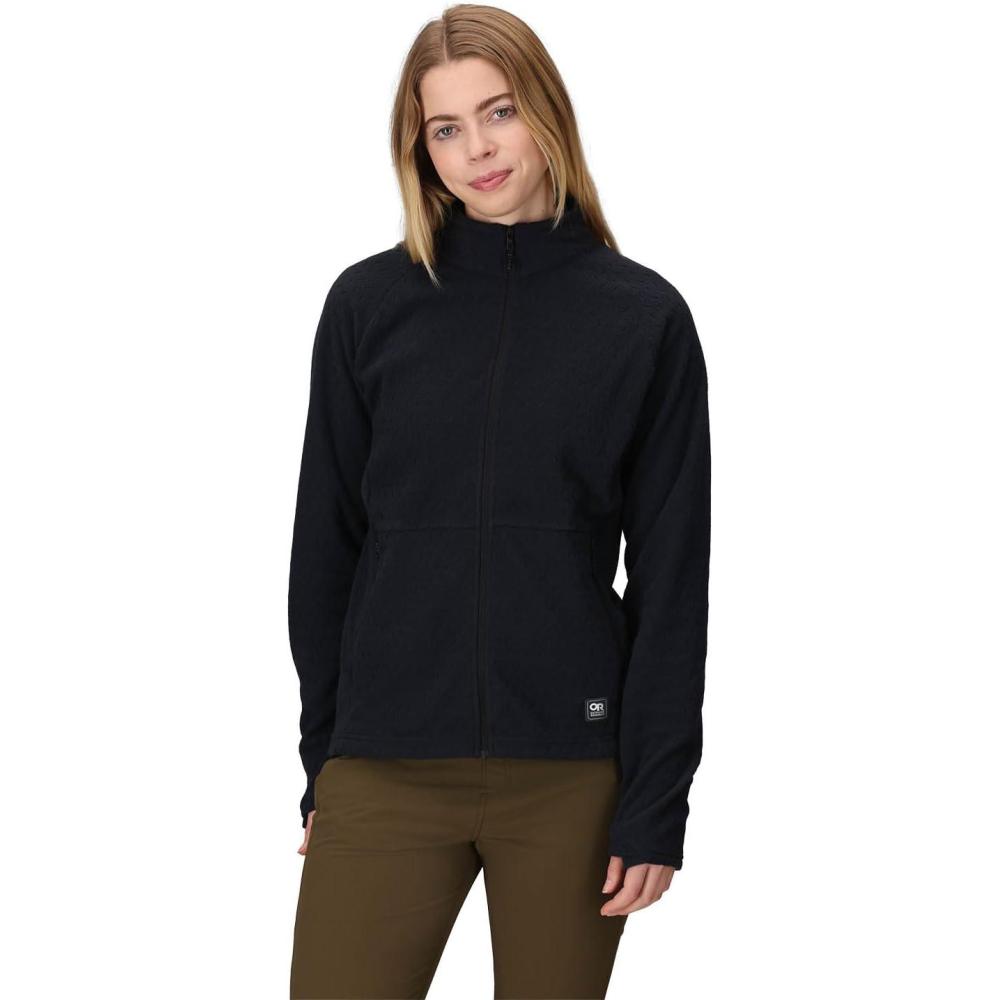 imageOutdoor Research Womens Trail Mix XT Fleece Jacket  Temperature SelfRegulating Fabric UPF 50 LightweightBlack