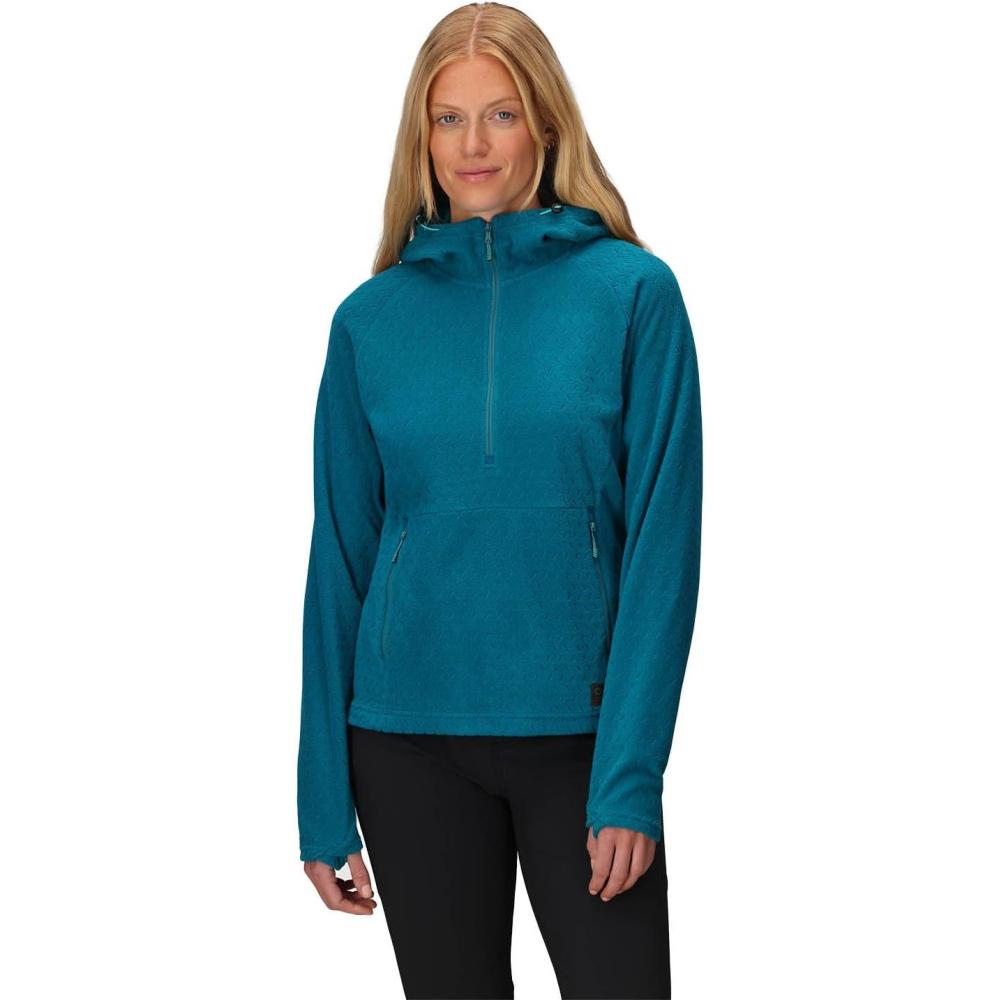 imageOutdoor Research Womens Trail Mix XT Fleece Pullover Hoodie Temperature SelfRegulating Fabric UPF 50 LightweightAurora