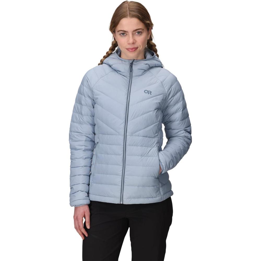 imageOutdoor Research Womens Transcendent Down Hoodie Jacket  Water ampamp Wind Resistant Insulated Lightweight Standard FitFjord