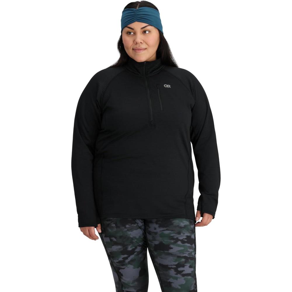 imageOutdoor Research Womens Vigor Grid Fleece Half ZipPlusBlack