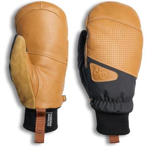 OUTDOOR RESEARCH Snowcrew Leather Mitts | Waterproof, Windproof, Breathable, Touchscreen Compatible Leather Thumb(Dark Natural/Black)