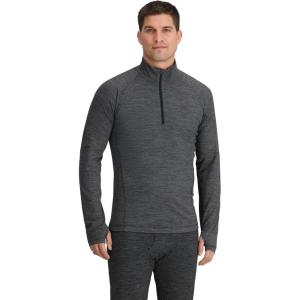 Outdoor Research Men’s Alpine Onset Merino Wool 150 Quarter Zip | Breathable, Moisture Wicking, Quick Drying, UPF 30+(Black Heather)