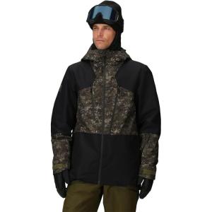 Outdoor Research Men’s Powderverse Jacket | Waterproof, Windproof, Insulated Ski & Snow Jacket, Helmet Compatible Hood(Ranger Green Granite Print/Black)