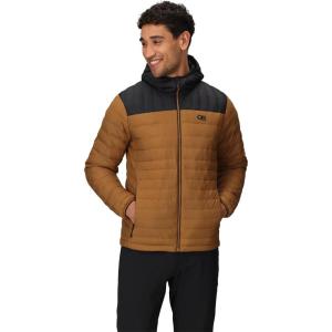 Outdoor Research Men’s Transcendent Down Hoodie Jacket | Water & Wind Resistant, Insulated, Lightweight, Standard Fit(Bronze/Black)