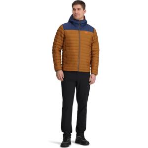 Outdoor Research Men’s Transcendent Down Hoodie Jacket | Water & Wind Resistant, Insulated, Lightweight, Standard Fit(Bronze/Cenote)