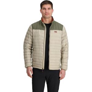 Outdoor Research Men’s Transcendent Down Jacket | Water & Wind Resistant, Insulated, Lightweight, Standard Fit(Pro Khaki/Ranger Green)